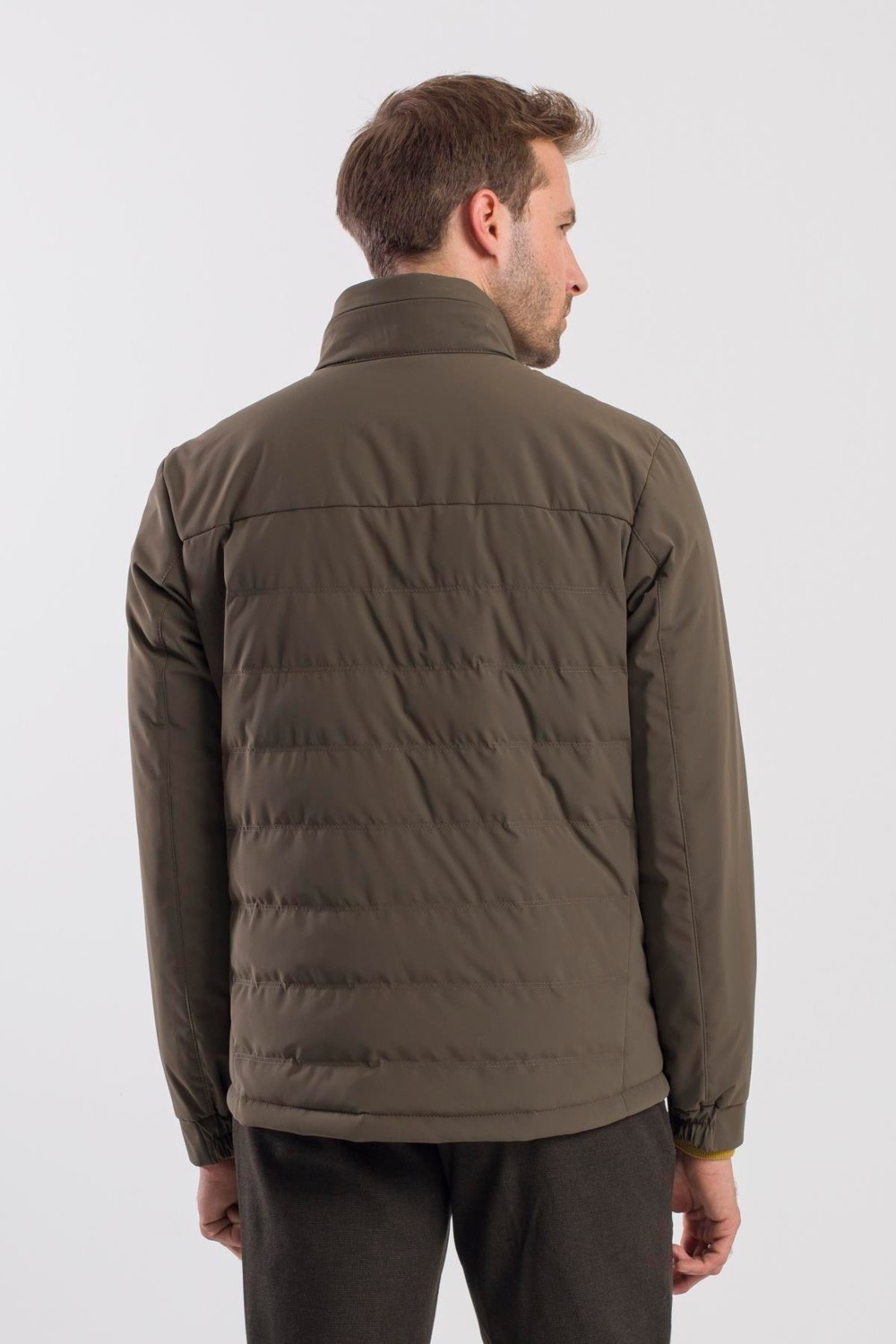 Jakamen Haki Comfort Fit Dik Yaka Spor Mont görsel 8