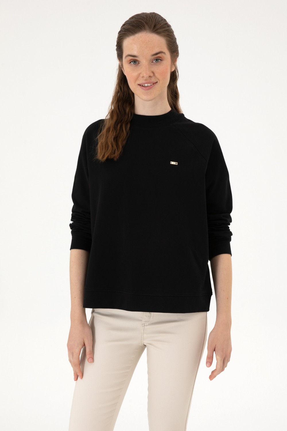 U.S. Polo Assn. Kadın Yeşil Regular Bisiklet Yaka Basic Sweatshırt 50313610-VR054