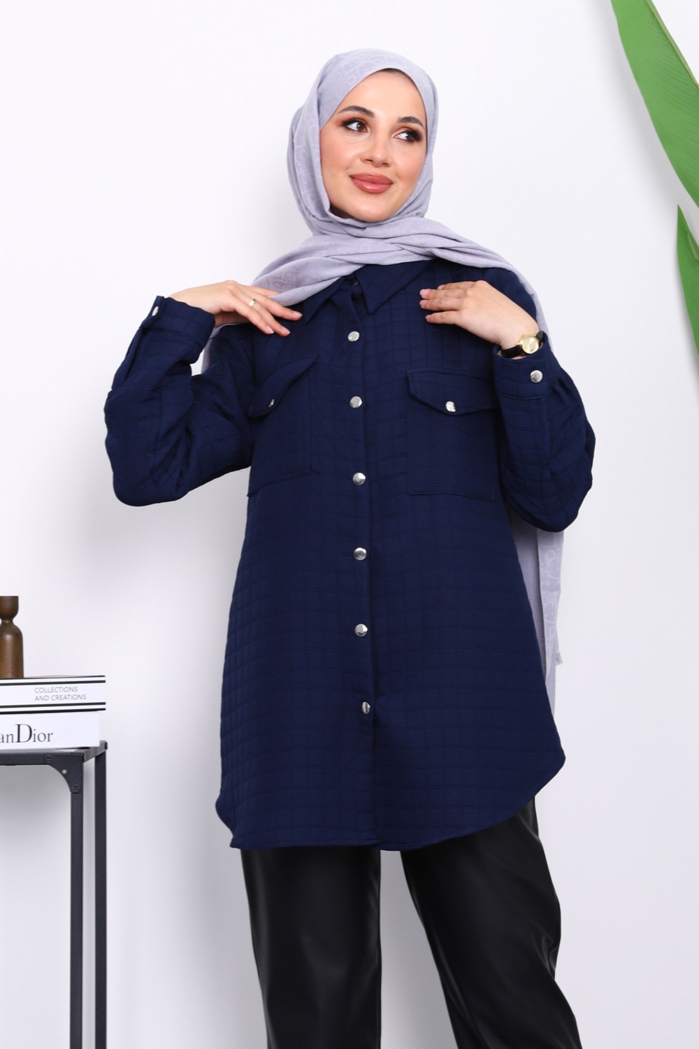 İmaj Butik Kahverengi Kapitone Çıtçıtlı Cepli Ceket görsel 5