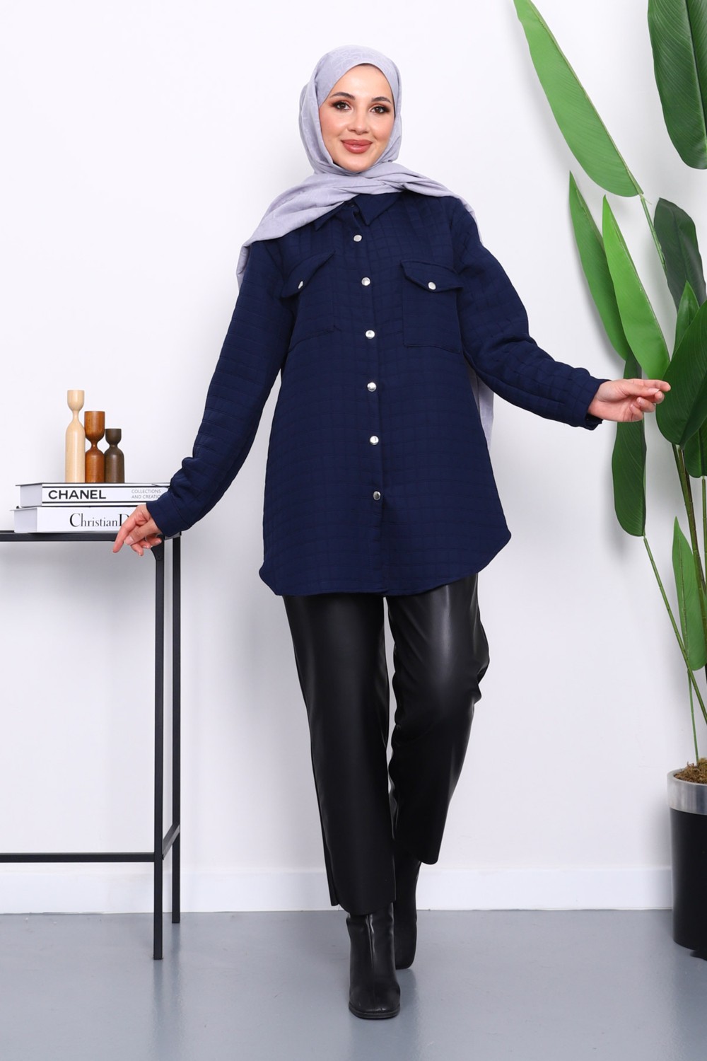 İmaj Butik Kahverengi Kapitone Çıtçıtlı Cepli Ceket görsel 6