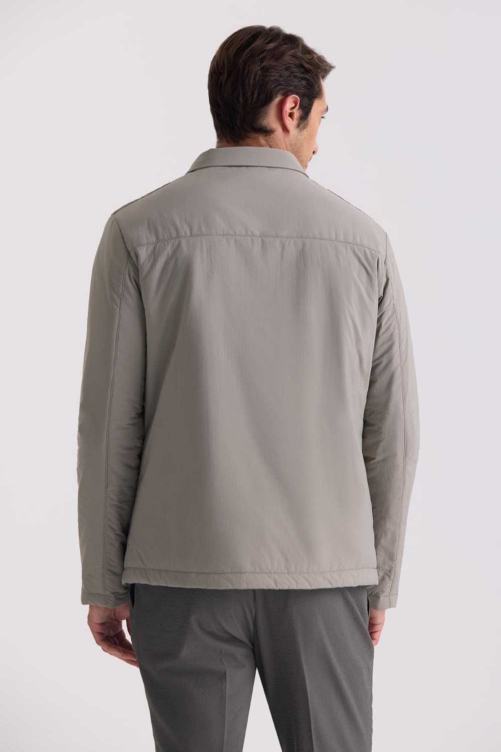 Jakamen Siyah Comfort Fit Gömlek Yaka Mevsimlik Mont görsel 8