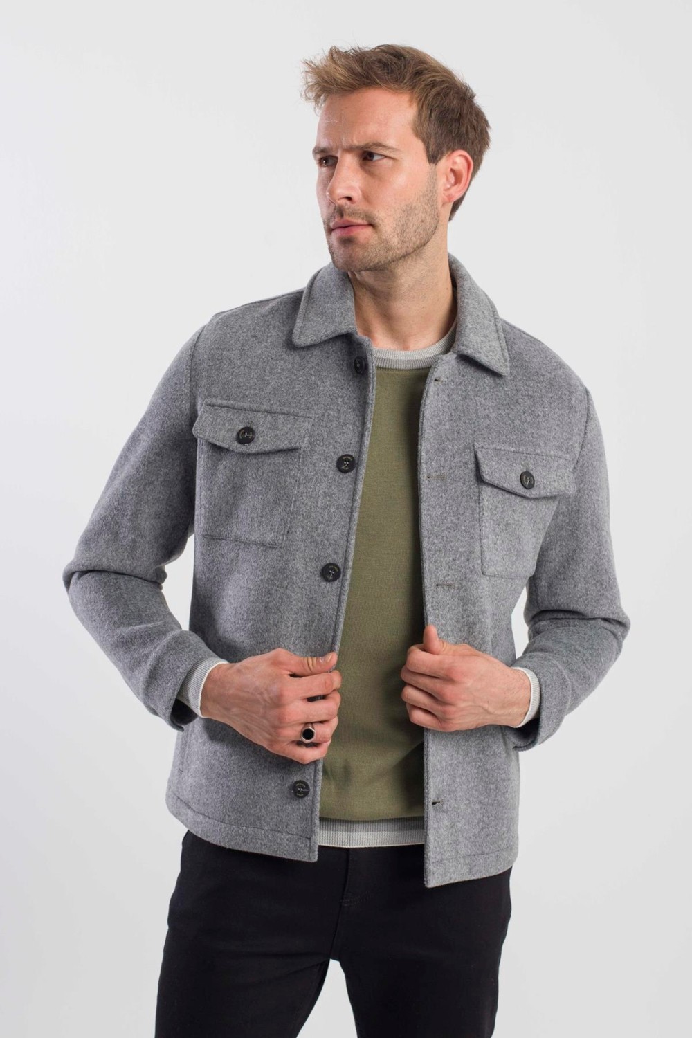 Jakamen Taba Comfort Fit Bebe Yaka Yünlü Mont görsel 7