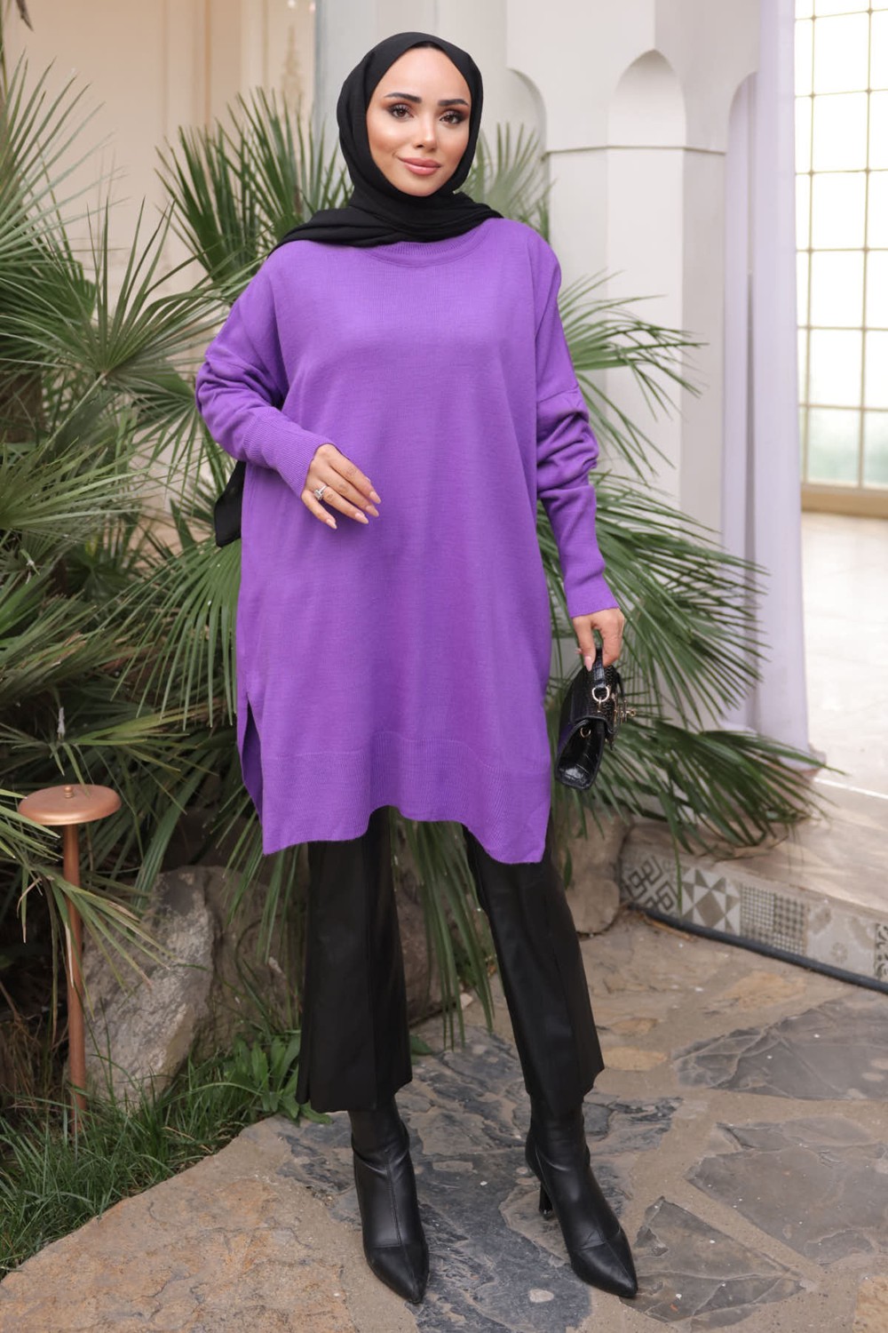 İmaj Butik Yeşil Soğuk Iplik Merserize Triko Kazak görsel 6
