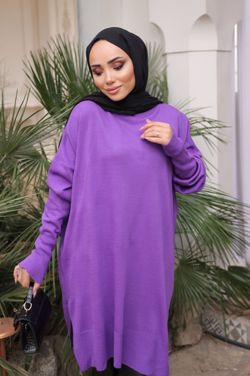 İmaj Butik Yeşil Soğuk Iplik Merserize Triko Kazak görsel 8