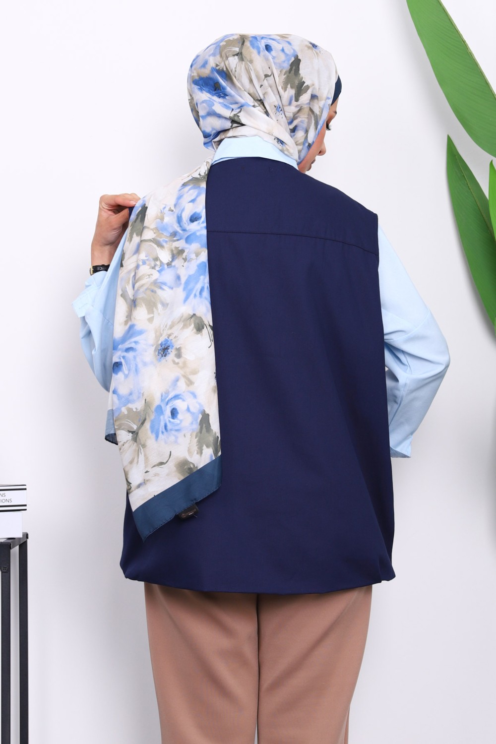 İmaj Butik Lacivert Fermuarlı Oversize Astarlı Yelek görsel 4