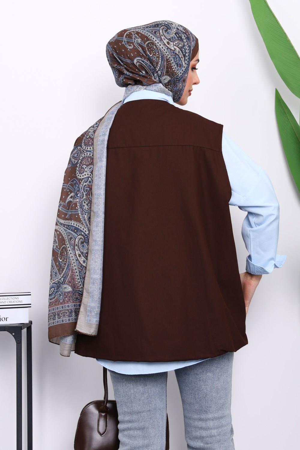 İmaj Butik Lacivert Fermuarlı Oversize Astarlı Yelek görsel 8