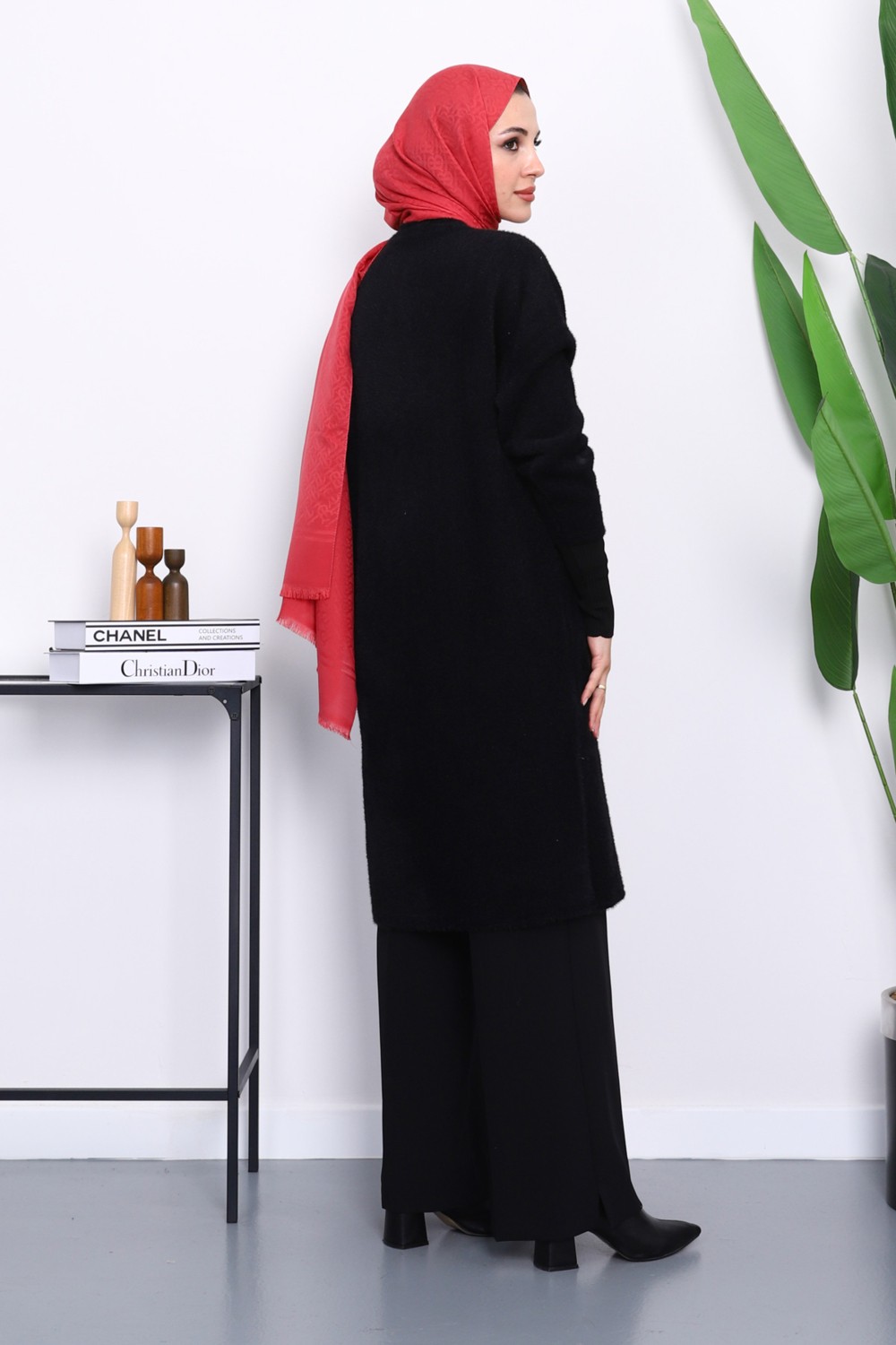 İmaj Butik Ekru Düğmeli Angora Yumoş Triko Hırka görsel 8