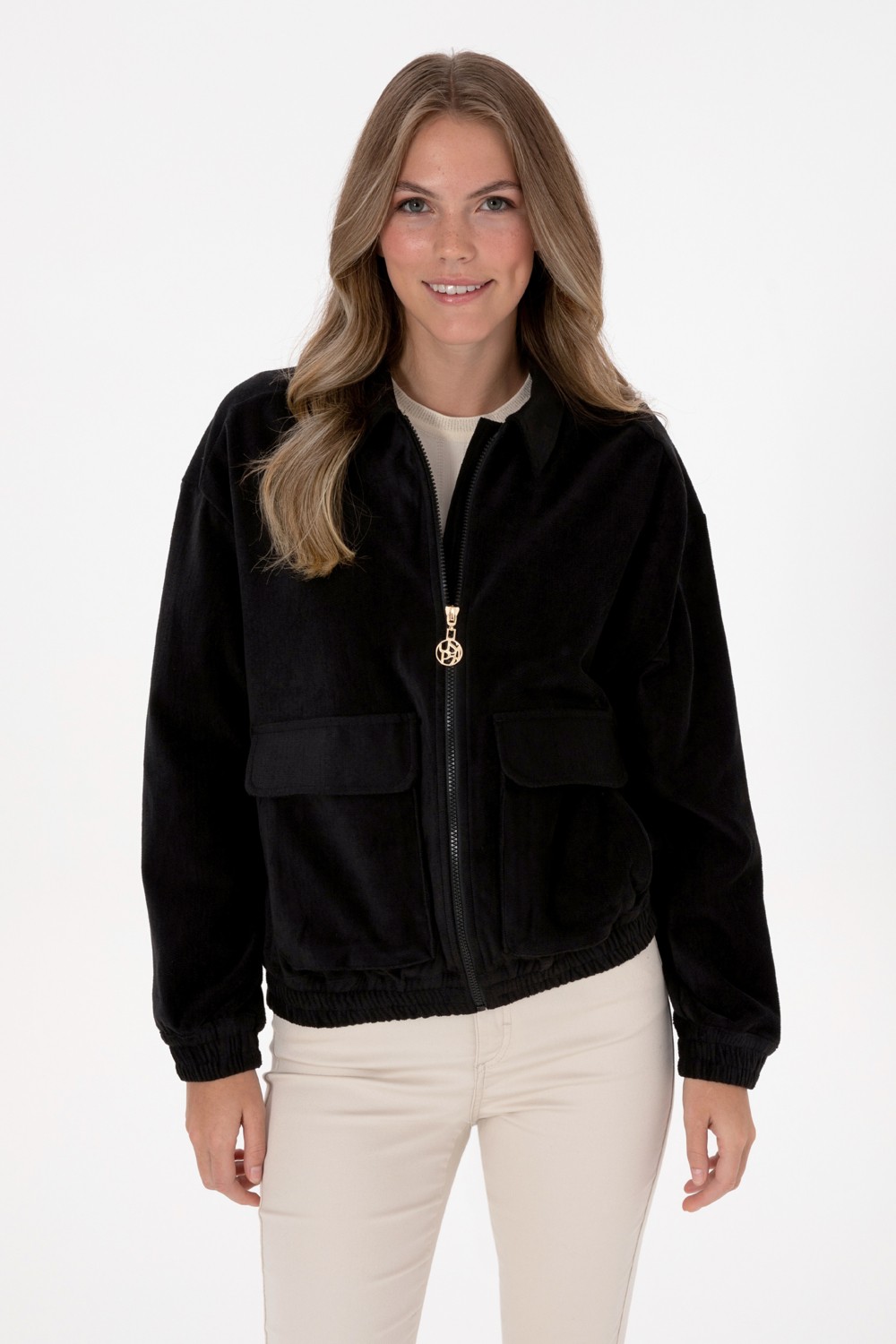 U.S. Polo Assn. Kadın Siyah Dokuma Mont 50313095-VR046 görsel 3