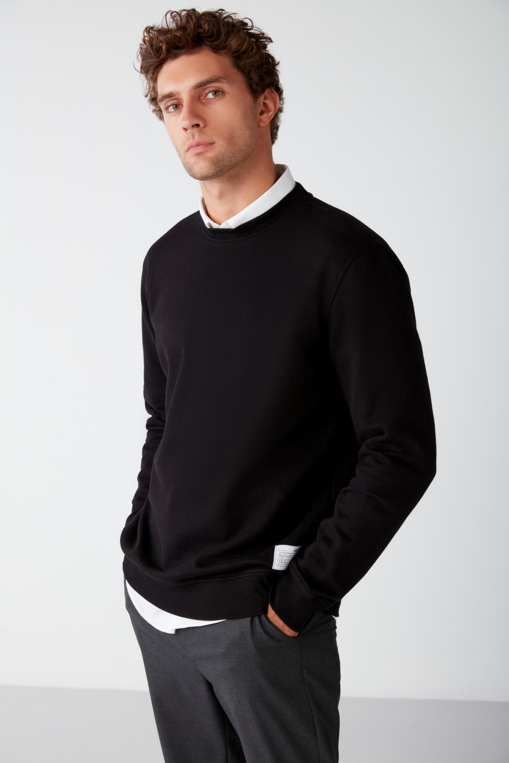 Grimelange MARINO Erkek Siyah Sweatshirt görsel 2