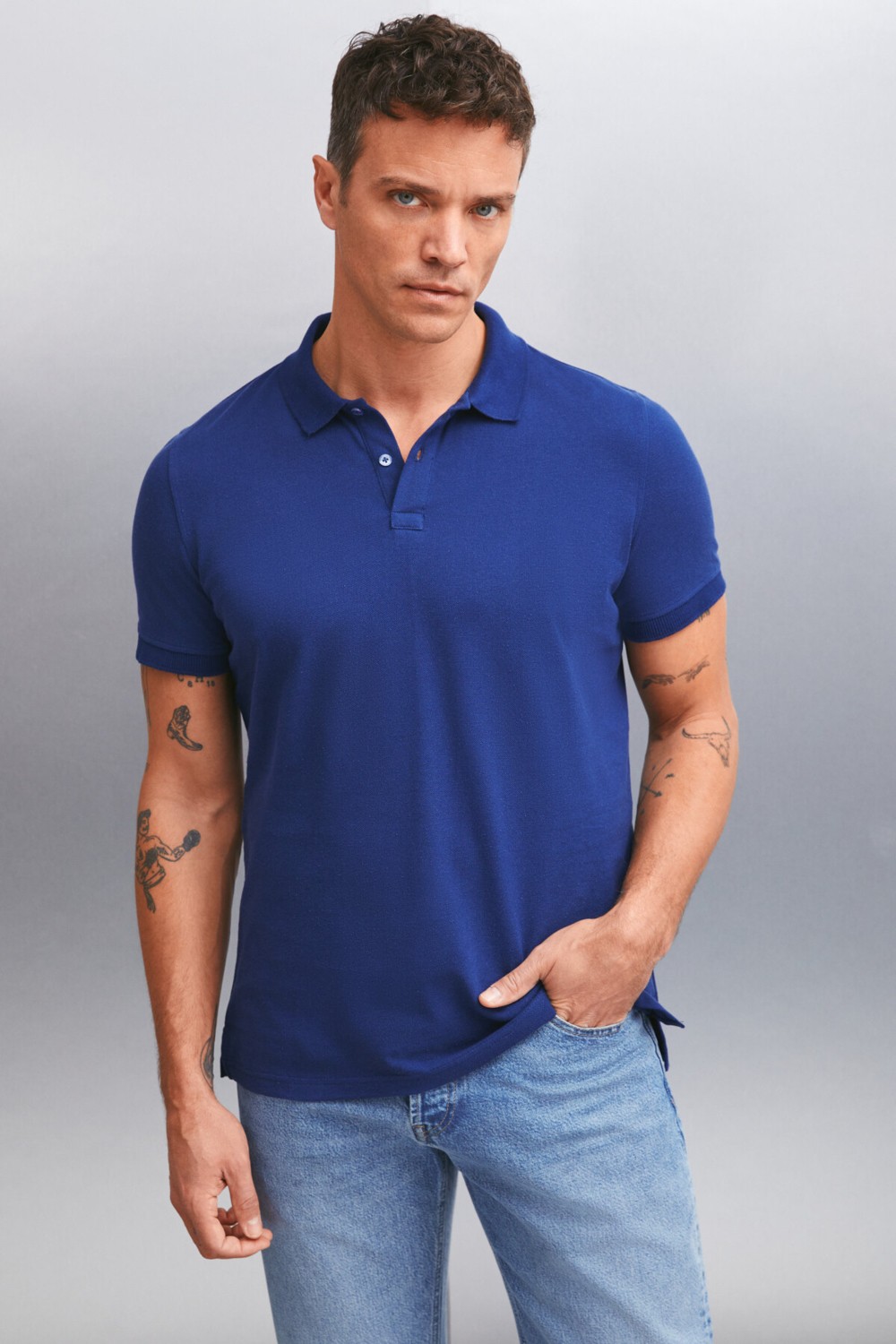 Grimelange Tarnex Erkek %100 Pamuk Kısa Kollu Regular Fit Yeşil Polo Yaka T-shirt