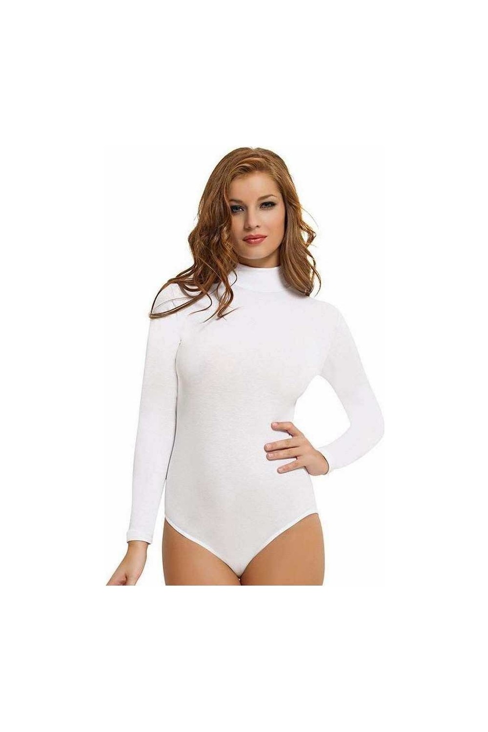 NBB Beyaz Uzun Kol Boğazlı Çıtçıtlı Body görsel 7