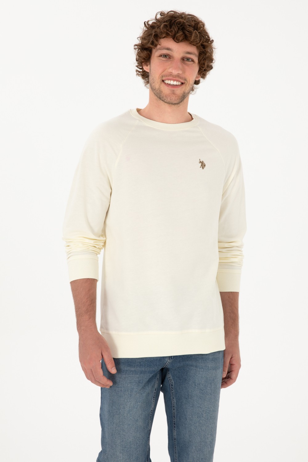 U.S. Polo Assn. Erkek Regular Fit Bisiklet Yaka Siyah İnce Basic Sweatshirt 50313752-VR046