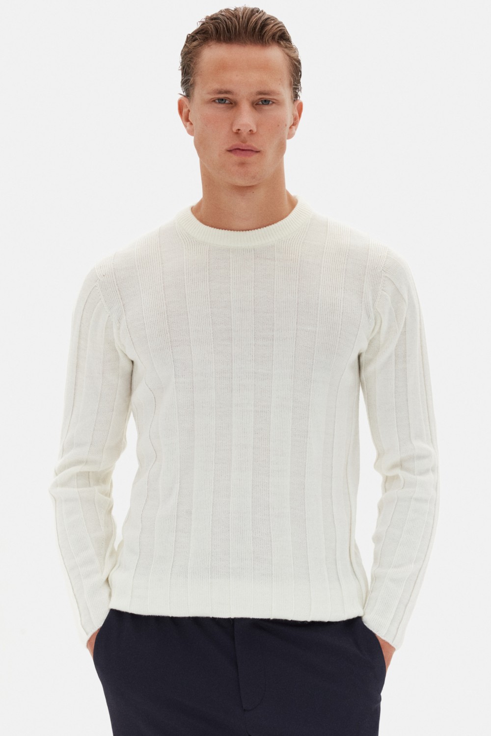 TWN Slim Fit Siyah Rib Örgü Kazak 3EC063302441M