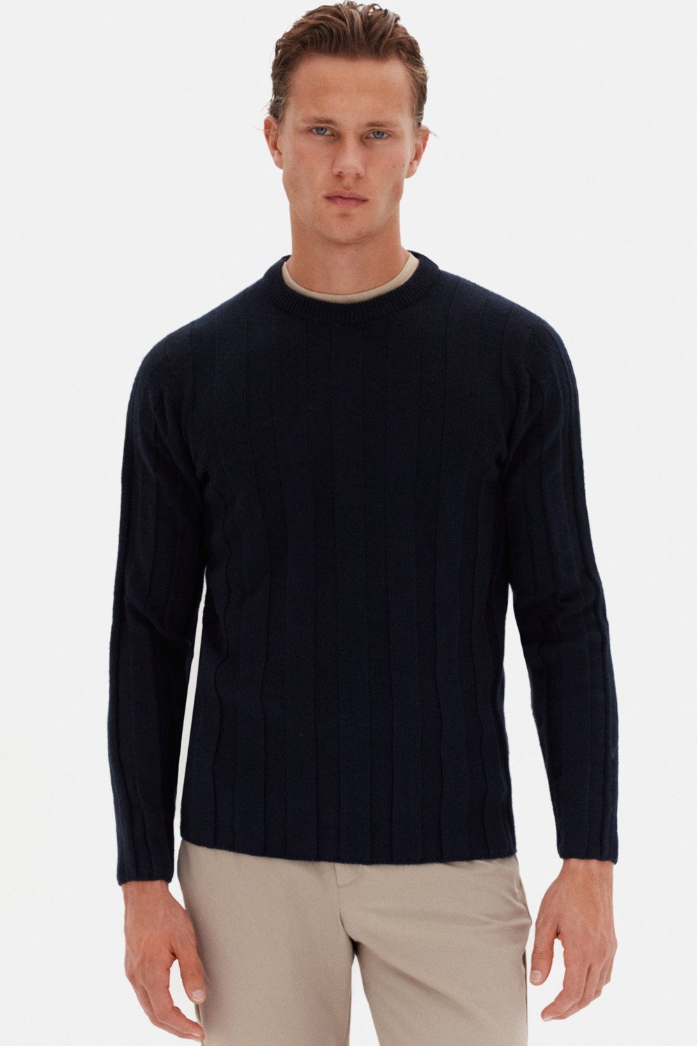TWN Slim Fit Siyah Rib Örgü Kazak 3EC063302441M