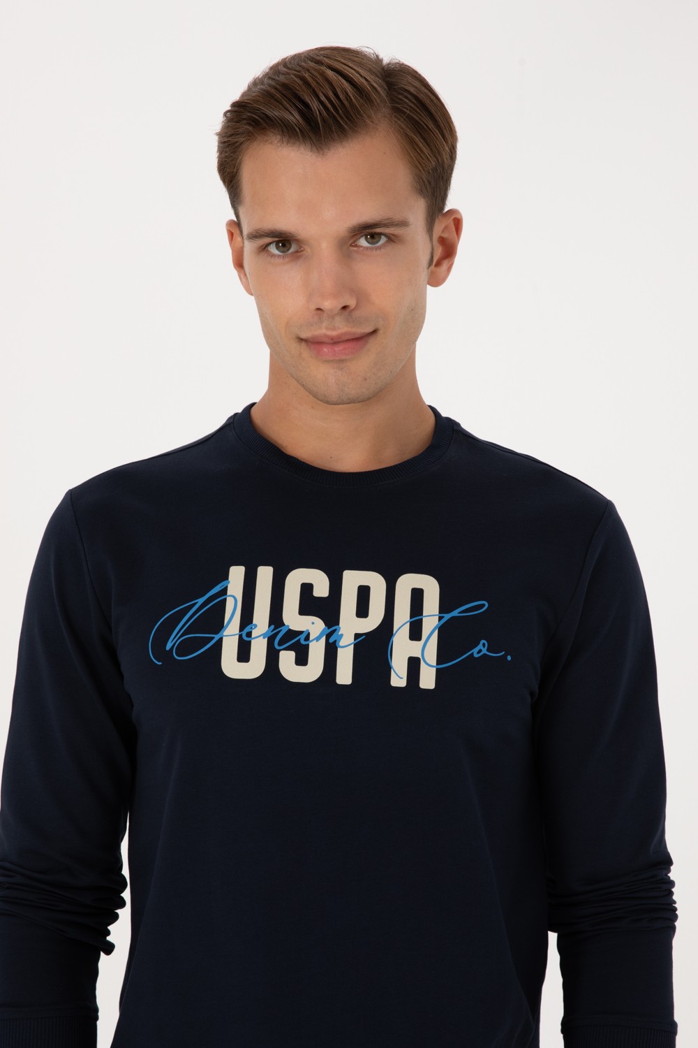 U.S. Polo Assn. Erkek Regular Fit Bisiklet Yaka Siyah İnce Sweatshirt 50315570-VR046 görsel 2