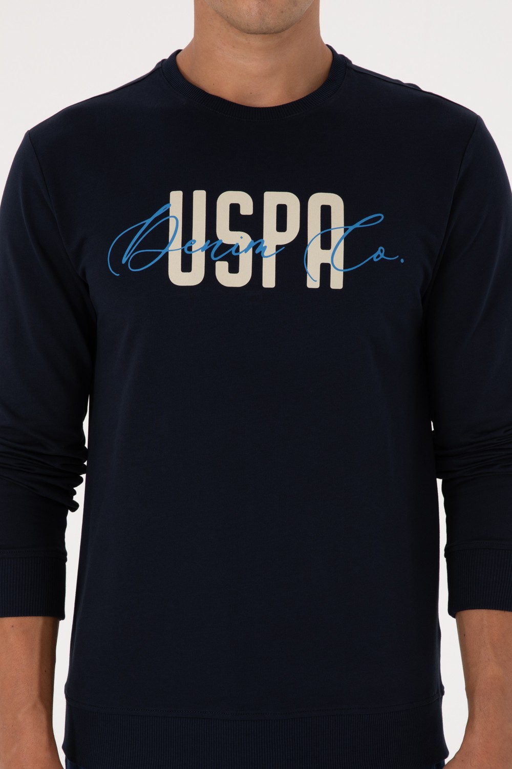U.S. Polo Assn. Erkek Regular Fit Bisiklet Yaka Siyah İnce Sweatshirt 50315570-VR046 görsel 6