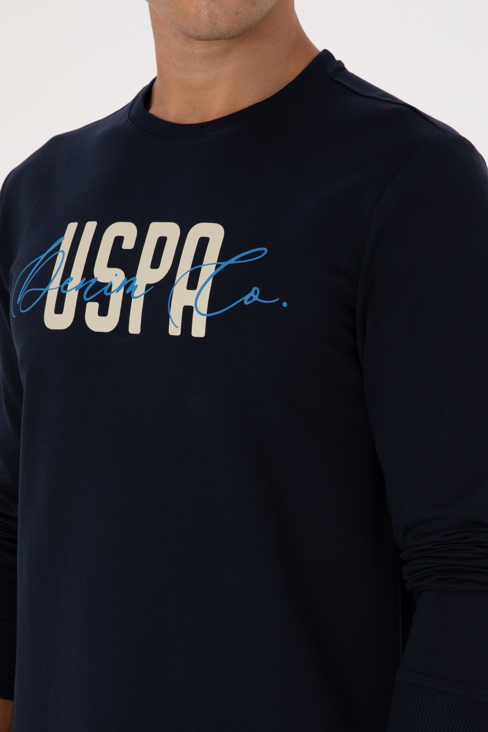 U.S. Polo Assn. Erkek Regular Fit Bisiklet Yaka Siyah İnce Sweatshirt 50315570-VR046 görsel 7