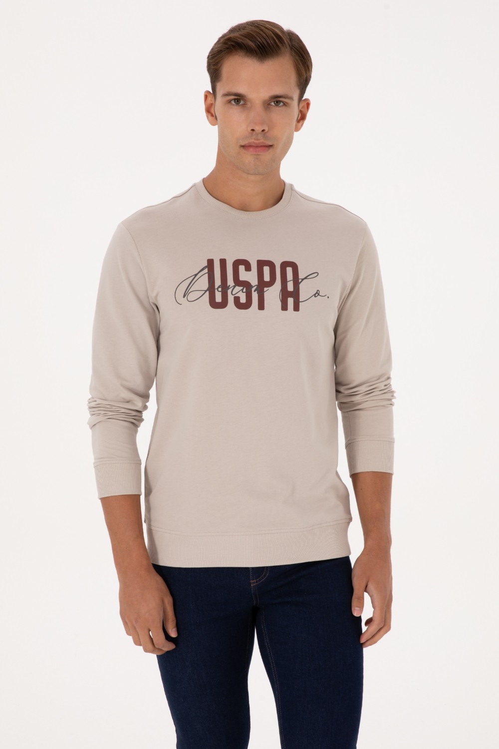 U.S. Polo Assn. Erkek Regular Fit Bisiklet Yaka Siyah İnce Sweatshirt 50315570-VR046