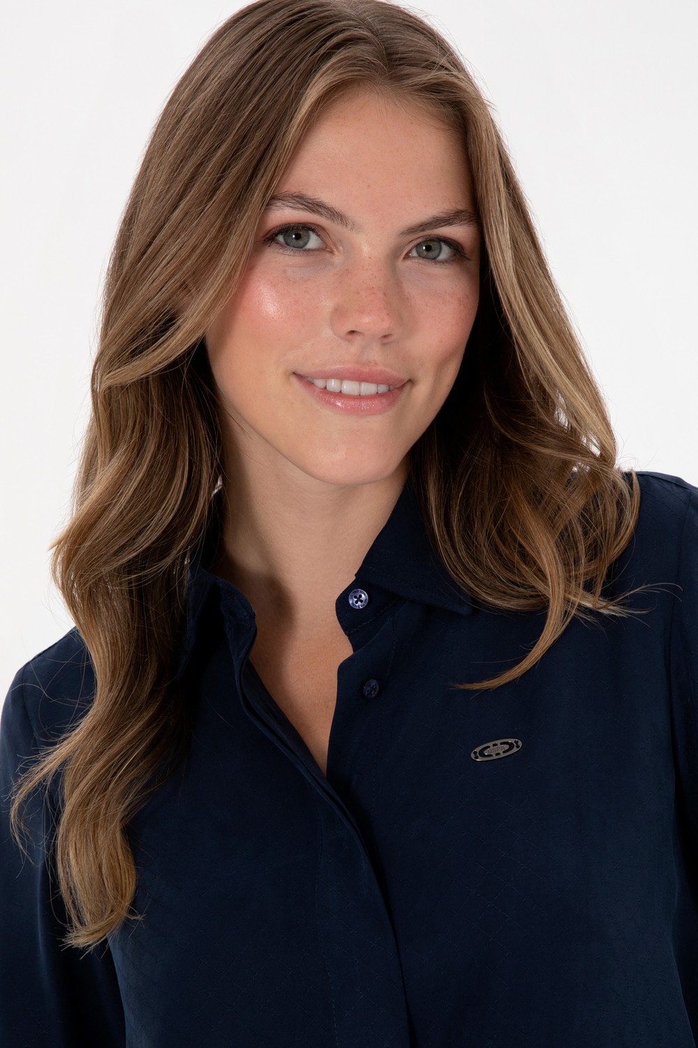 U.S. Polo Assn. Kadın Lacivert Uzun Kollu Gömlek 50299622-VR033 görsel 2