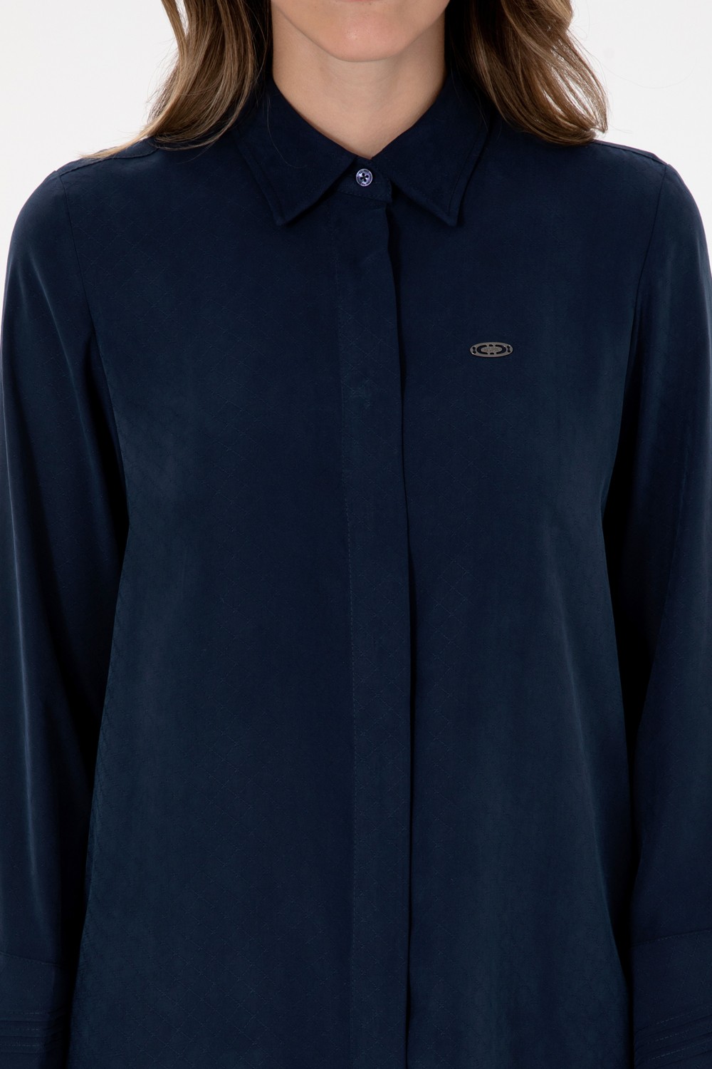 U.S. Polo Assn. Kadın Lacivert Uzun Kollu Gömlek 50299622-VR033 görsel 6
