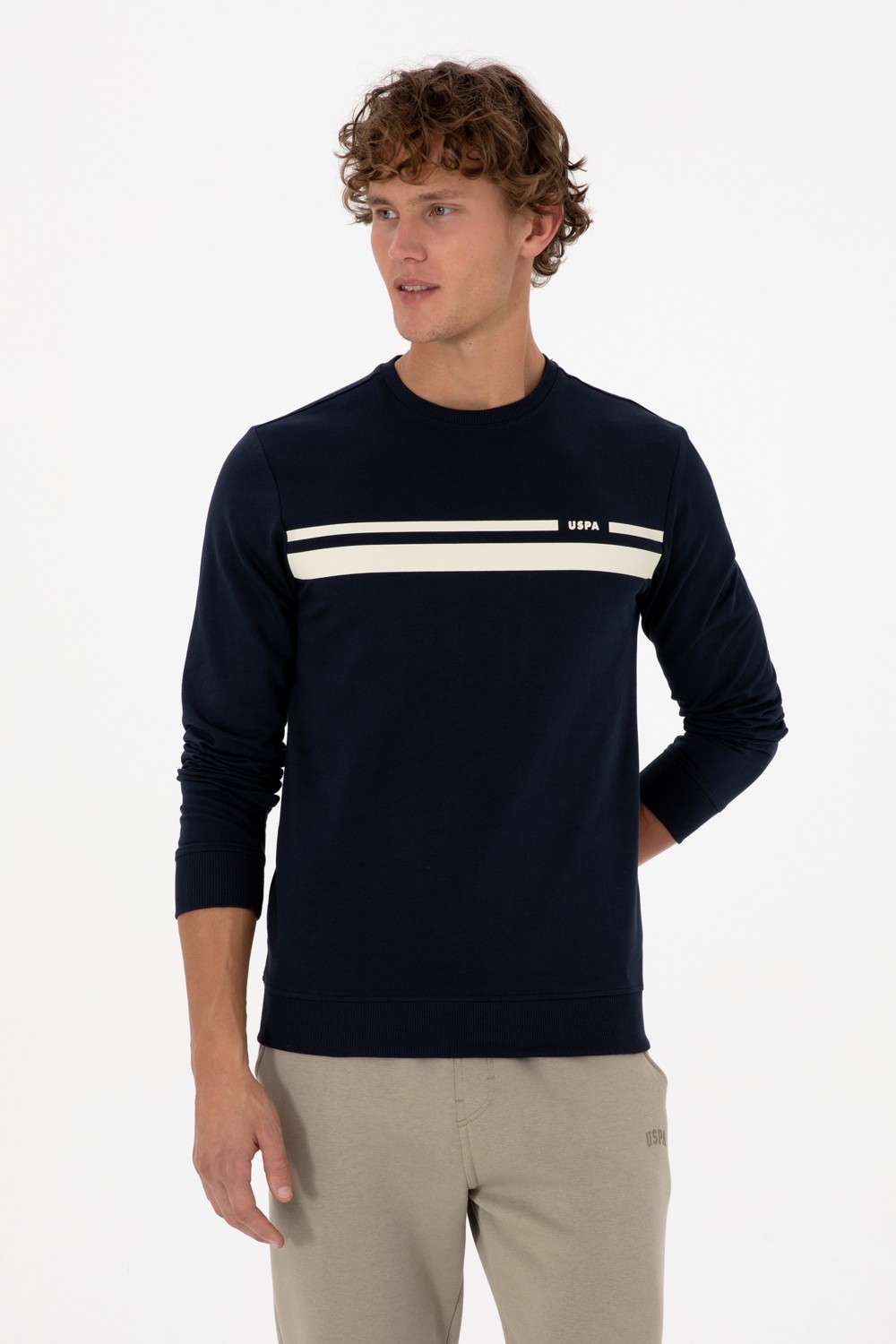 U.S. Polo Assn. Erkek Regular Fit Bisiklet Yaka Siyah İnce Sweatshirt 50313801-VR046