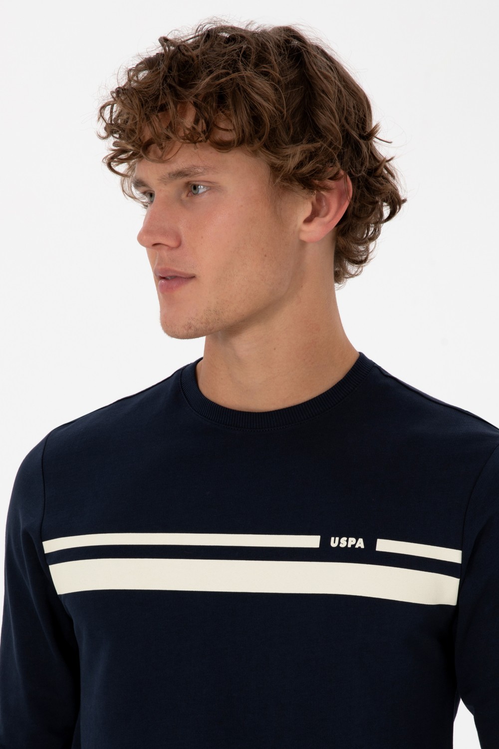 U.S. Polo Assn. Erkek Regular Fit Bisiklet Yaka Siyah İnce Sweatshirt 50313801-VR046 görsel 2
