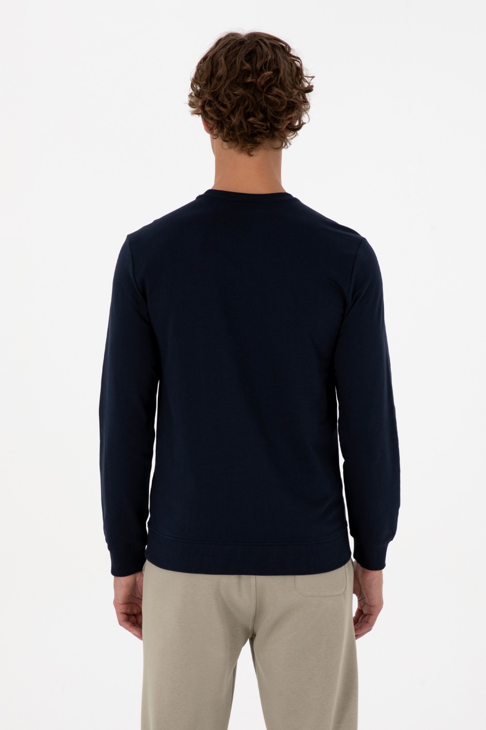 U.S. Polo Assn. Erkek Regular Fit Bisiklet Yaka Siyah İnce Sweatshirt 50313801-VR046 görsel 5