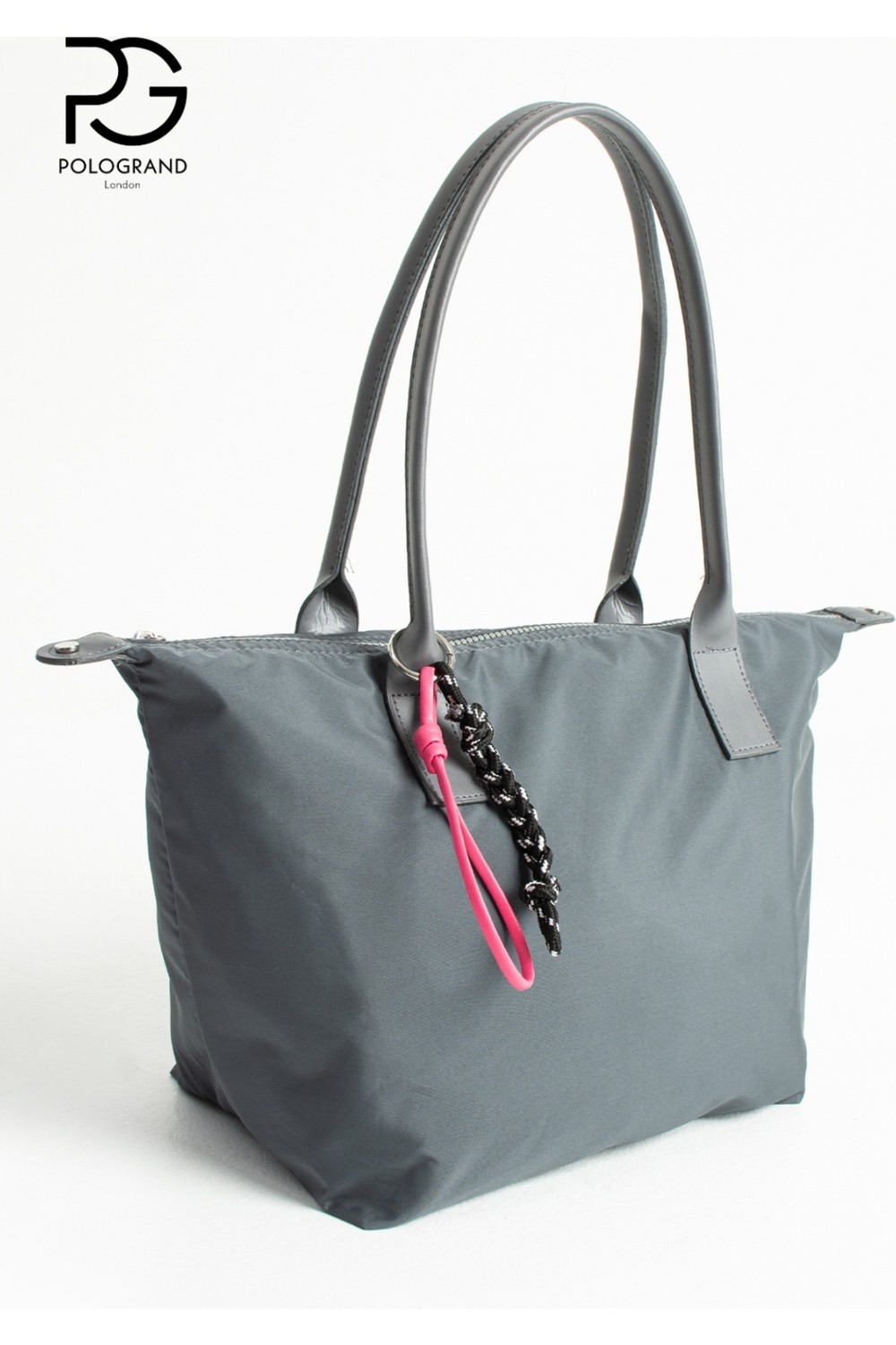 POLOGRAND London Orijinal Geniş Hacimli Su Geçirmez Paraşüt Kumaş Shopper Trend ve Şık Büyük Boy Omuz ve Kol Çantası görsel 4