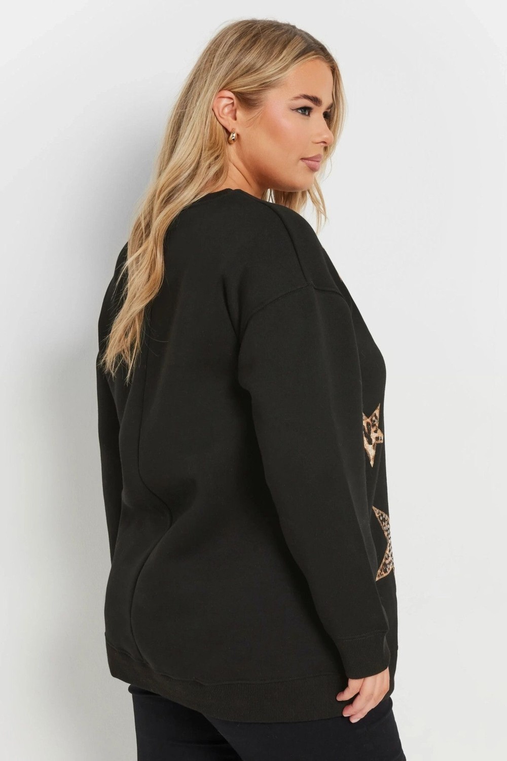 Stil Diva Büyük Beden Uzun Kollu Bisiklet Yaka Payet Işlemeli Sweatshirt 303833 görsel 5