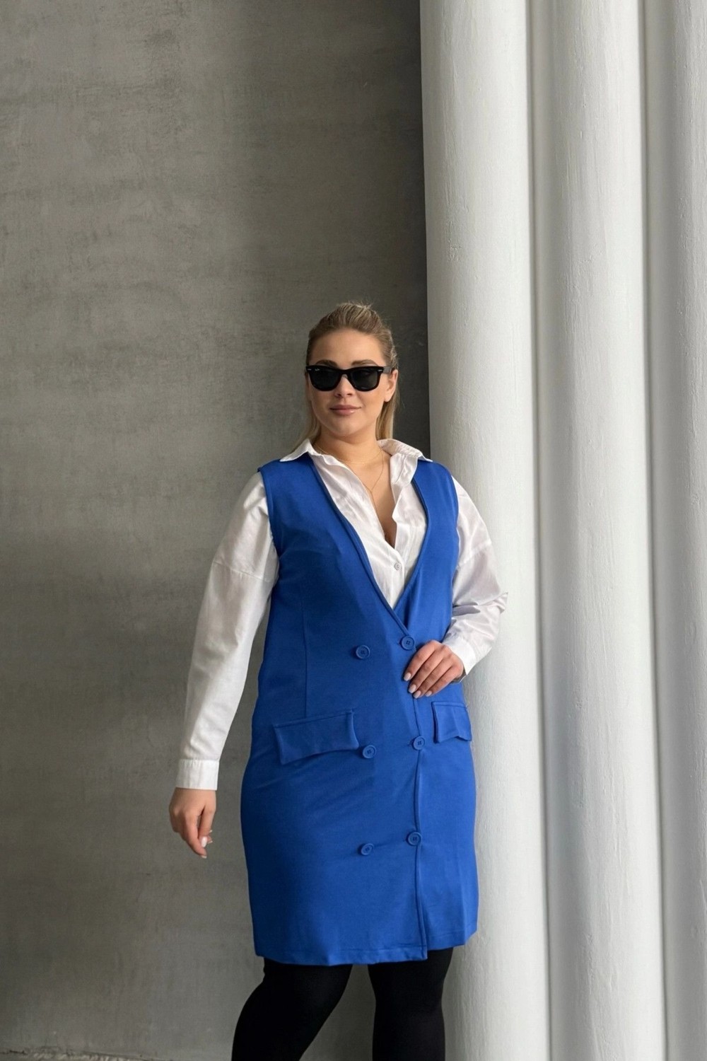 Stil Diva Büyük Beden Sıfır Kol Önü Düğmeli Cep Görünümlü Hırka 300862 görsel 6