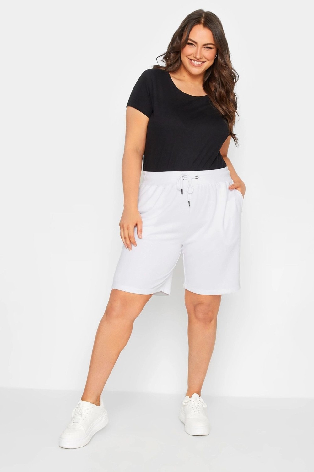 Stil Diva Büyük Beden Cepli Beli Büzgülü Bol Kesim Jogger Şort 144601