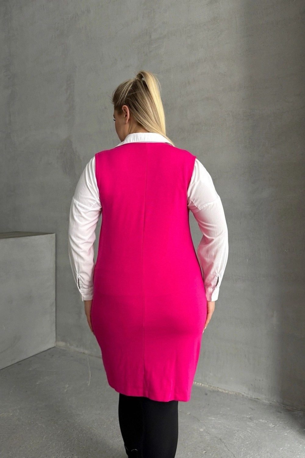 Stil Diva Büyük Beden Sıfır Kol Önü Düğmeli Cep Görünümlü Hırka 300861 görsel 8