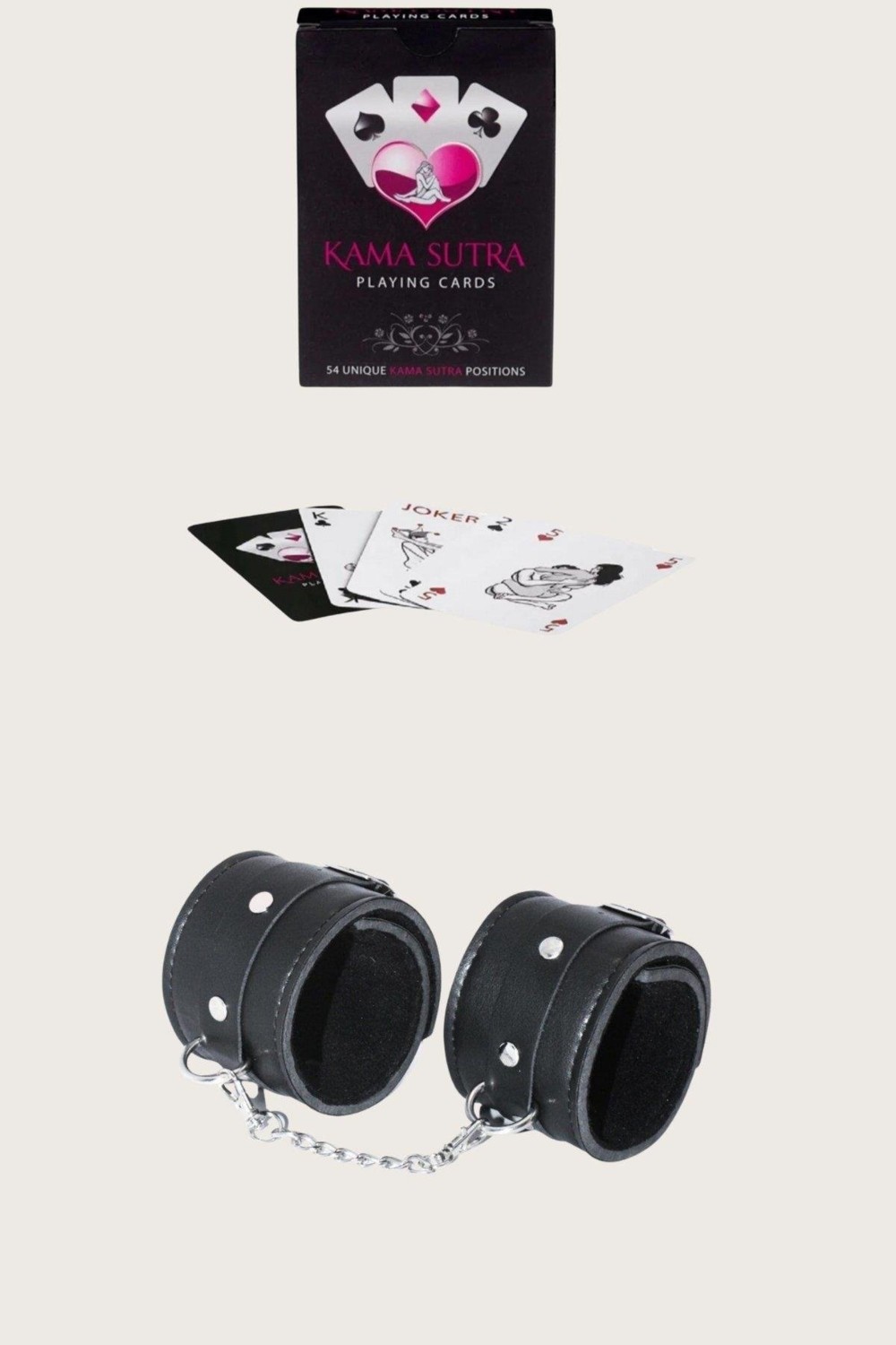 Senson Sexy Görselli Oyun Kartı Kama Sutra Siyah Kelepçe Set görsel 3