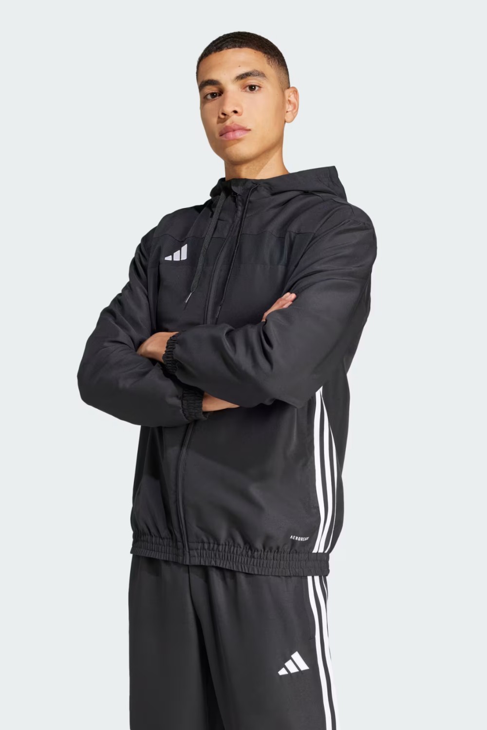 adidas Tiro 25 Essentials Woven Siyah Kapşonlu Eşofman Üstü JC5435