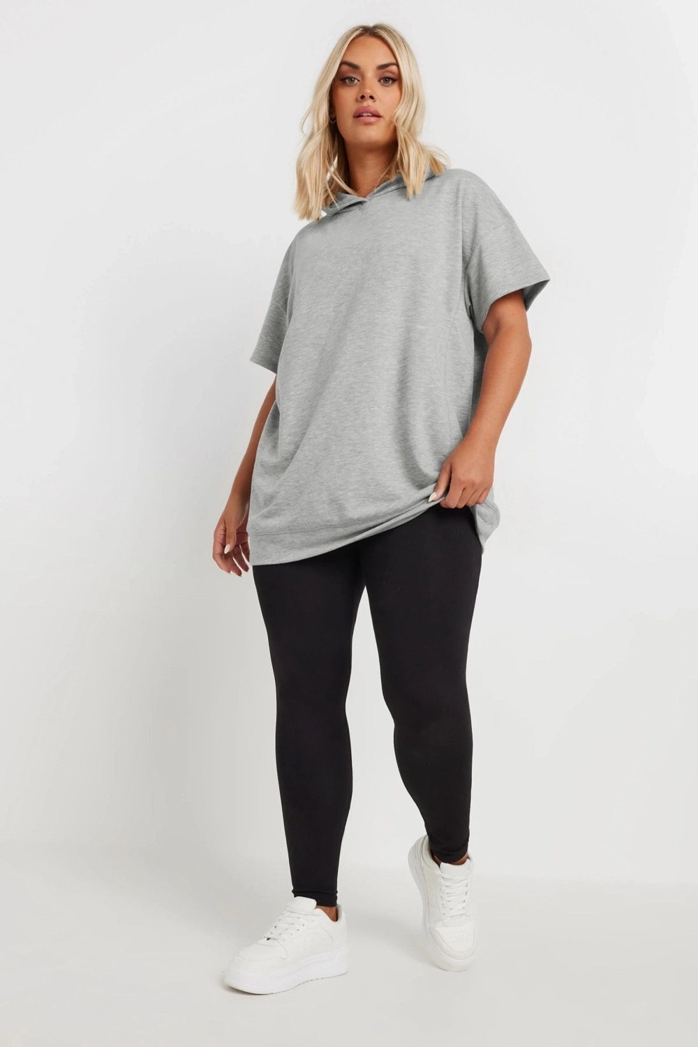 Stil Diva Büyük Beden Kısa Kollu Kapüşonlu Sweatshirt 303553 görsel 2