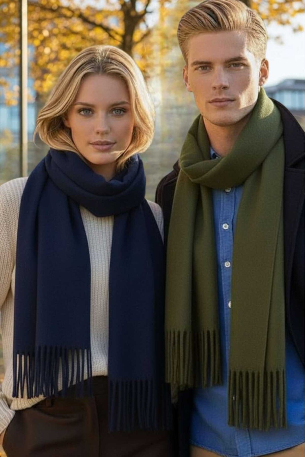 Uniquetrenders Unisex Yumuşak Dokulu Püsküllü Kışlık Buklet Atkı Şal 2'li Set