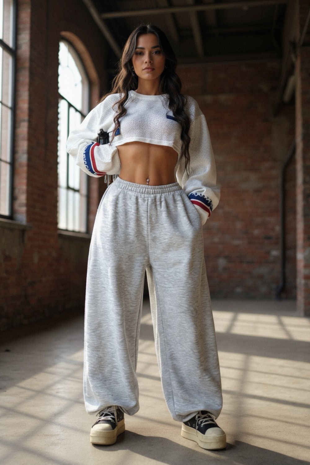 BSBSPOR Erkek Kadın Baggy Bol Kesim Eşofman Altı Jogger Paça Siyah Gri Füme Oversize görsel 2