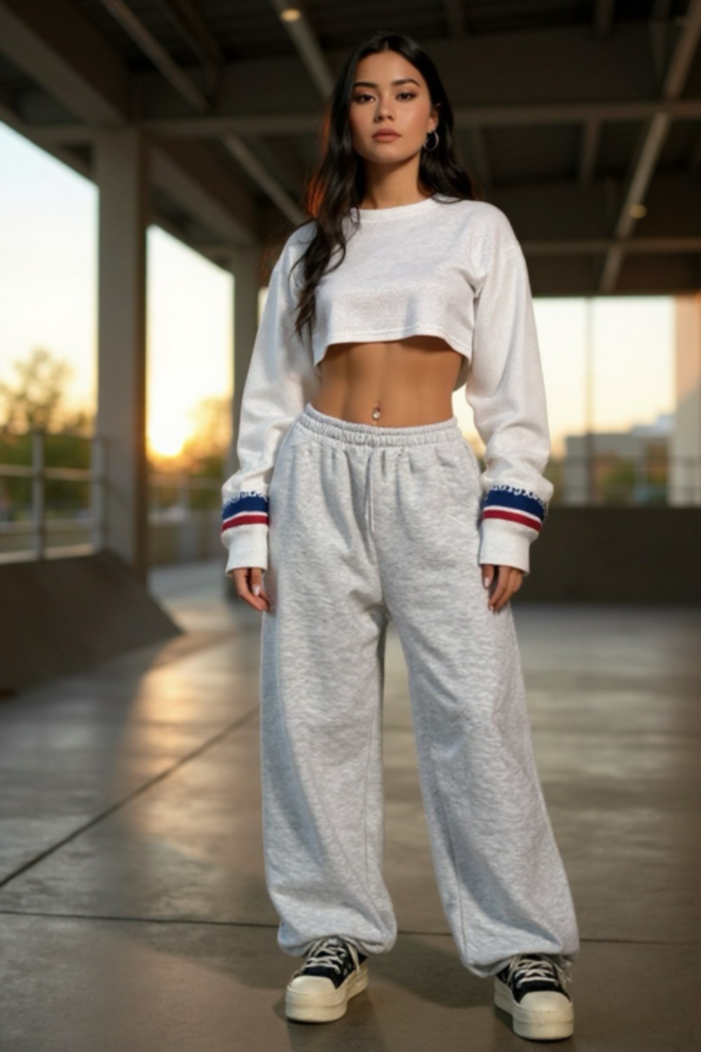 BSBSPOR Erkek Kadın Baggy Bol Kesim Eşofman Altı Jogger Paça Siyah Gri Füme Oversize görsel 5