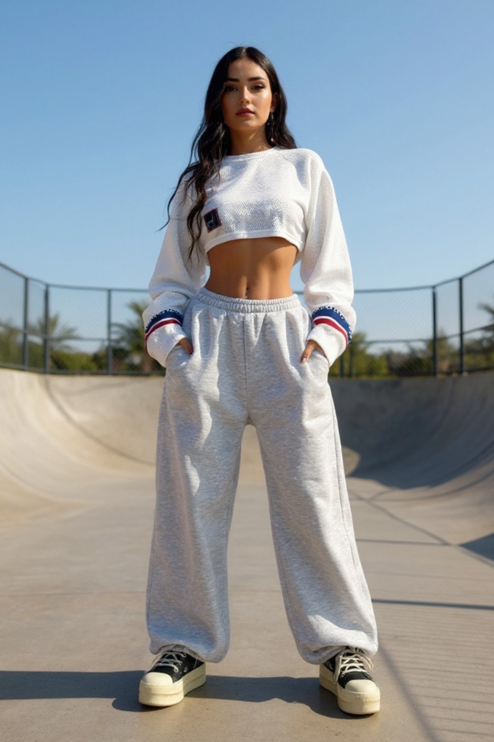 BSBSPOR Erkek Kadın Baggy Bol Kesim Eşofman Altı Jogger Paça Siyah Gri Füme Oversize görsel 6