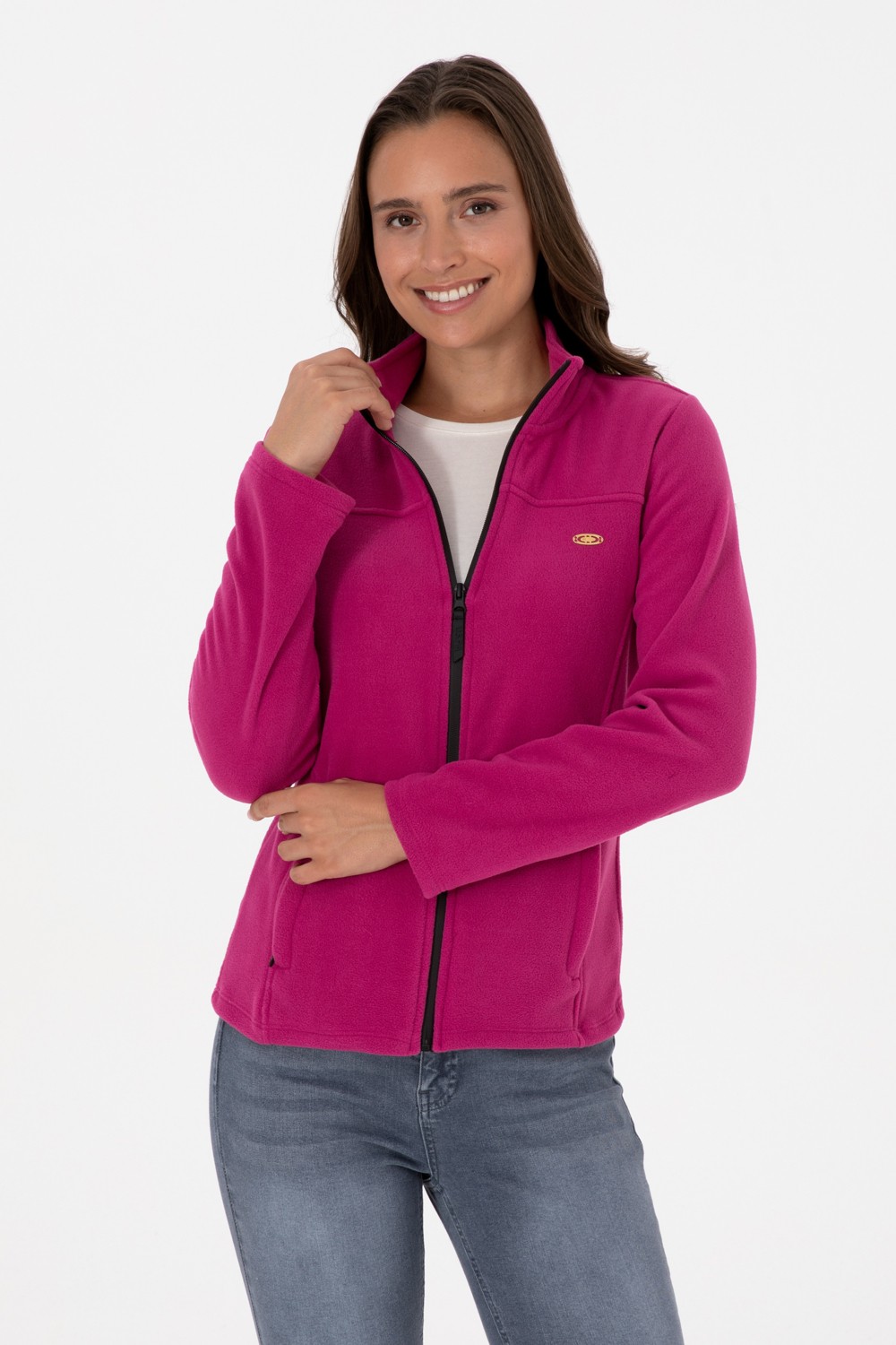 U.S. Polo Assn. Kadın Fuşya Fermuarlı Dik Yaka Polar Sweatshirt 50316729-VR023