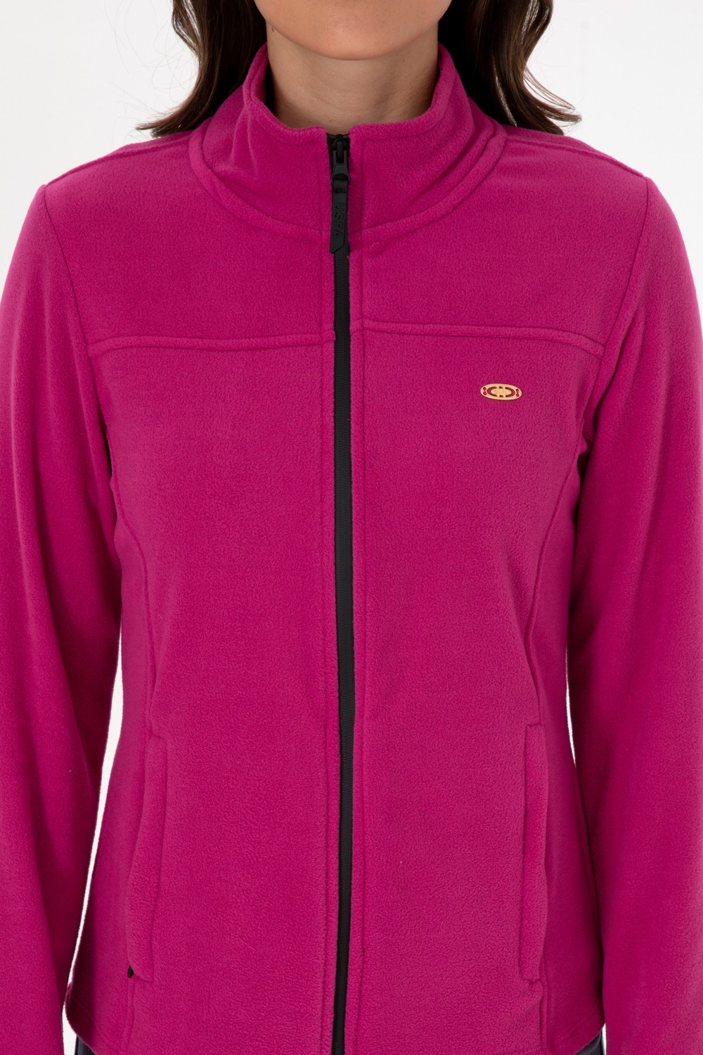 U.S. Polo Assn. Kadın Fuşya Fermuarlı Dik Yaka Polar Sweatshirt 50316729-VR023 görsel 6