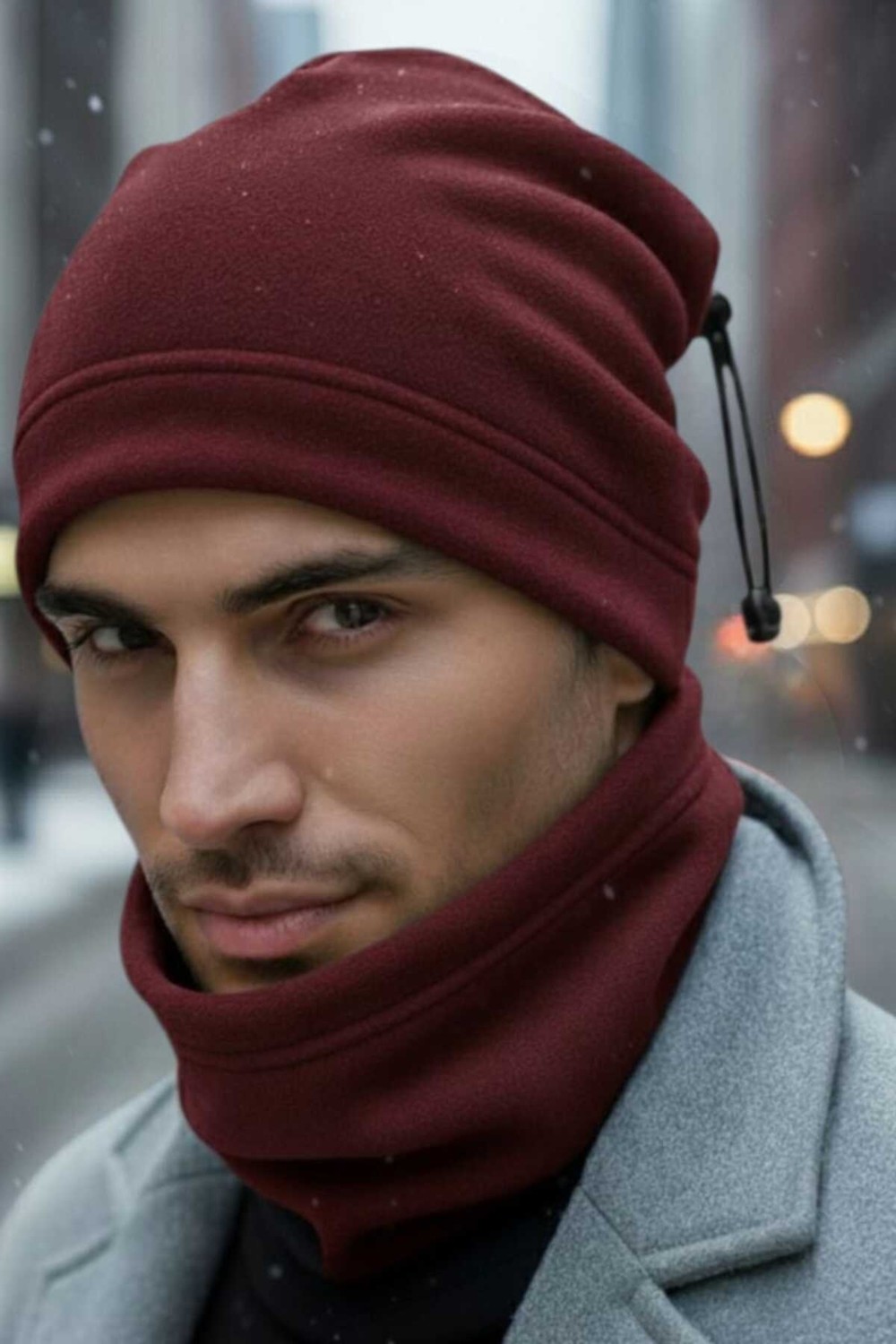 Uniquetrenders Erkek Polar Bere ve Boyunluk Takımı