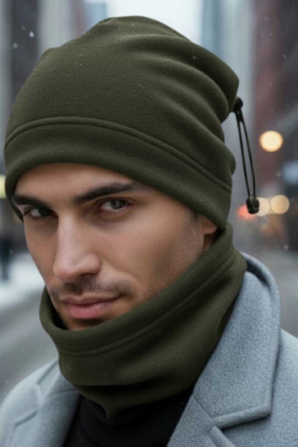 Uniquetrenders Erkek Polar Bere ve Boyunluk Takımı