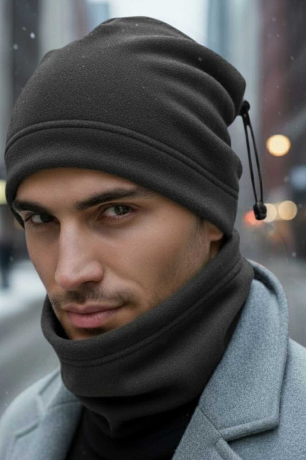 Uniquetrenders Erkek Polar Bere ve Boyunluk Takımı