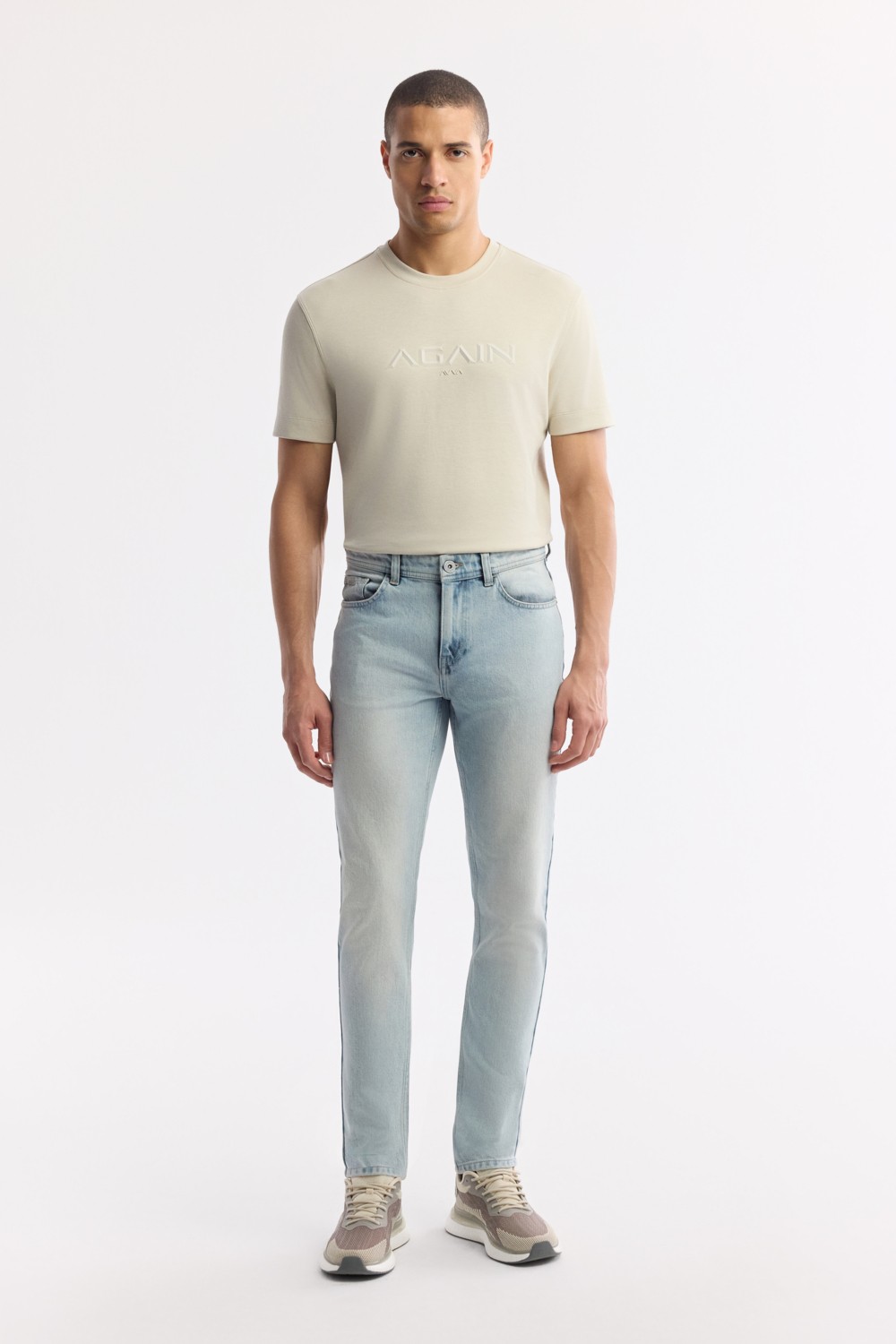 AVVA Erkek Açık Mavi Klasik Bel Pamuklu Eskitme Yıkamalı Berlin Slim Fit Jean Pantolon A51Y3525 görsel 8