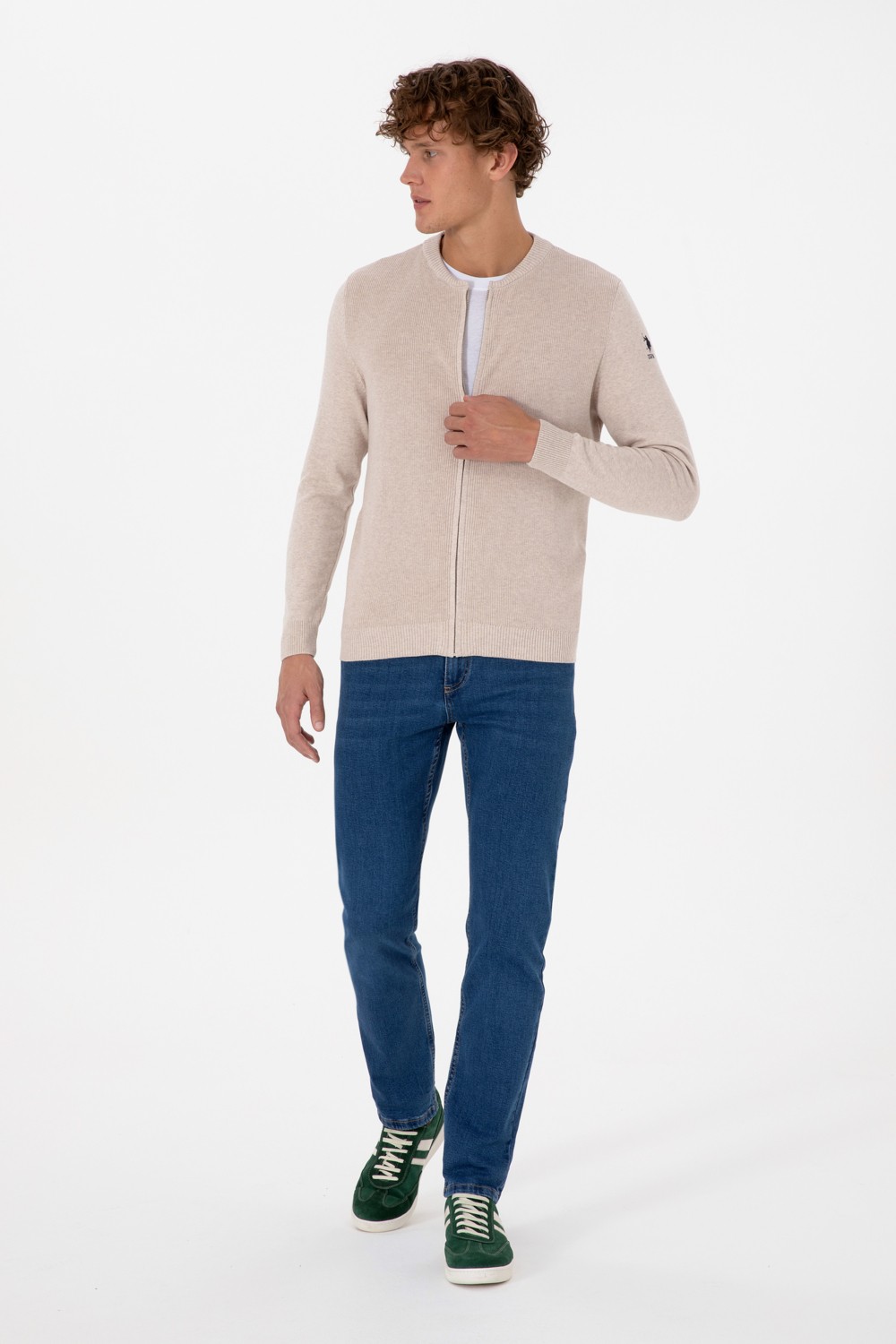 U.S. Polo Assn. Erkek Kahverengi Basic Triko Hırka 50313721-VR029 görsel 4