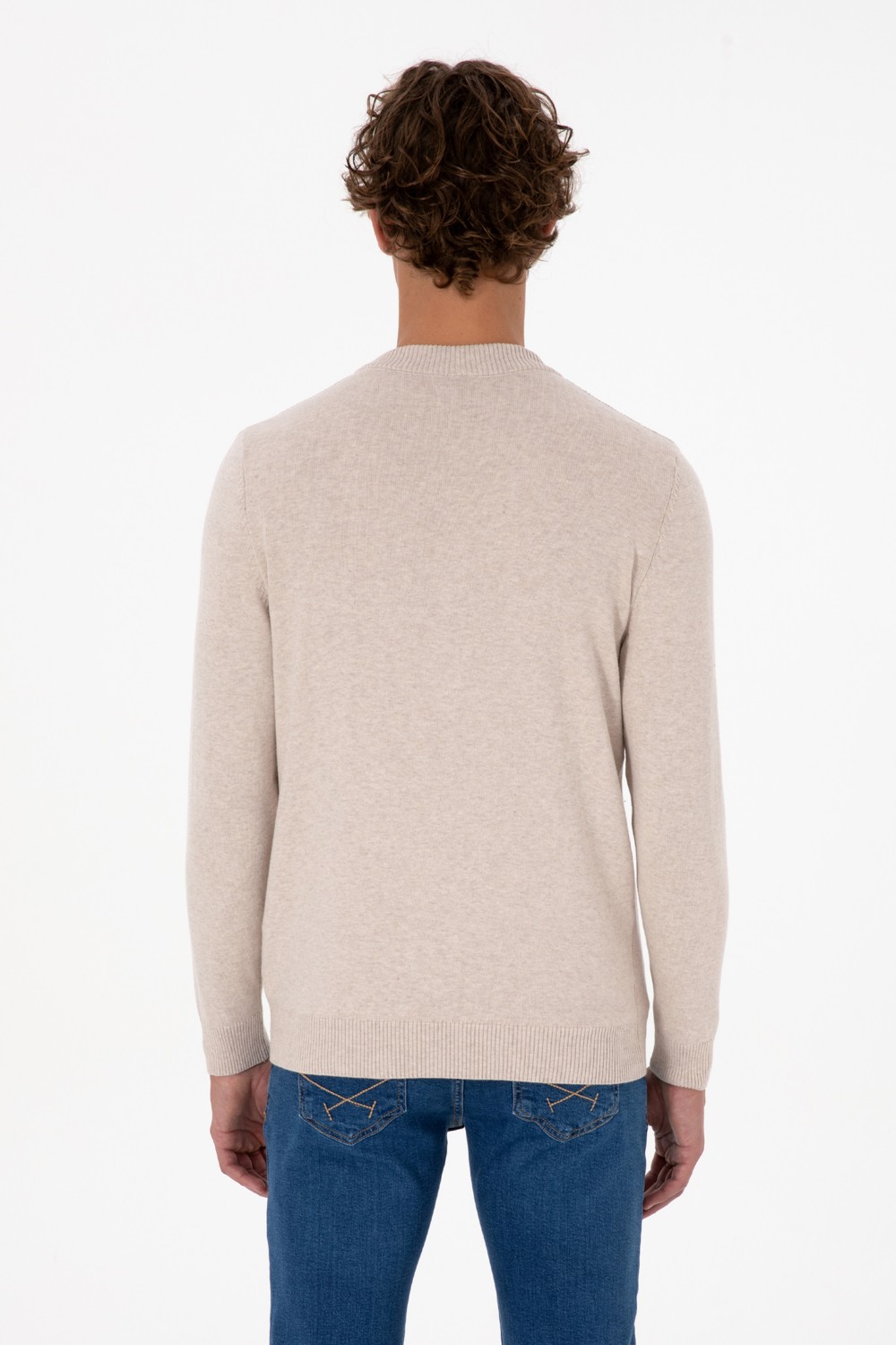 U.S. Polo Assn. Erkek Kahverengi Basic Triko Hırka 50313721-VR029 görsel 5