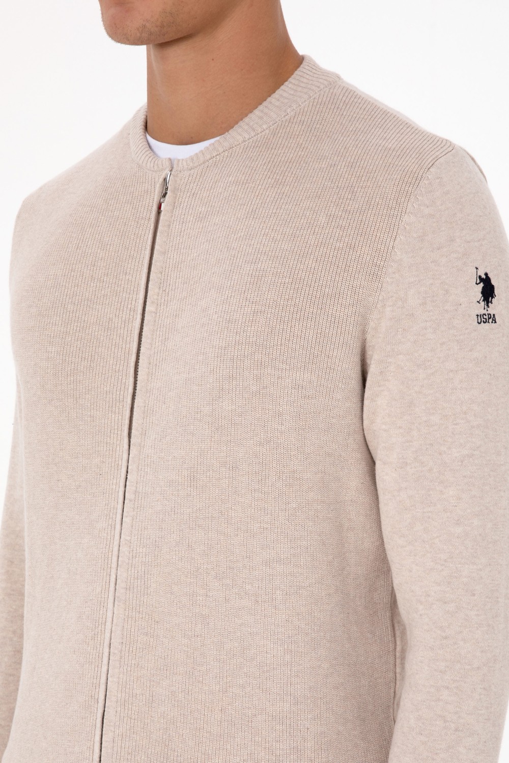 U.S. Polo Assn. Erkek Kahverengi Basic Triko Hırka 50313721-VR029 görsel 7