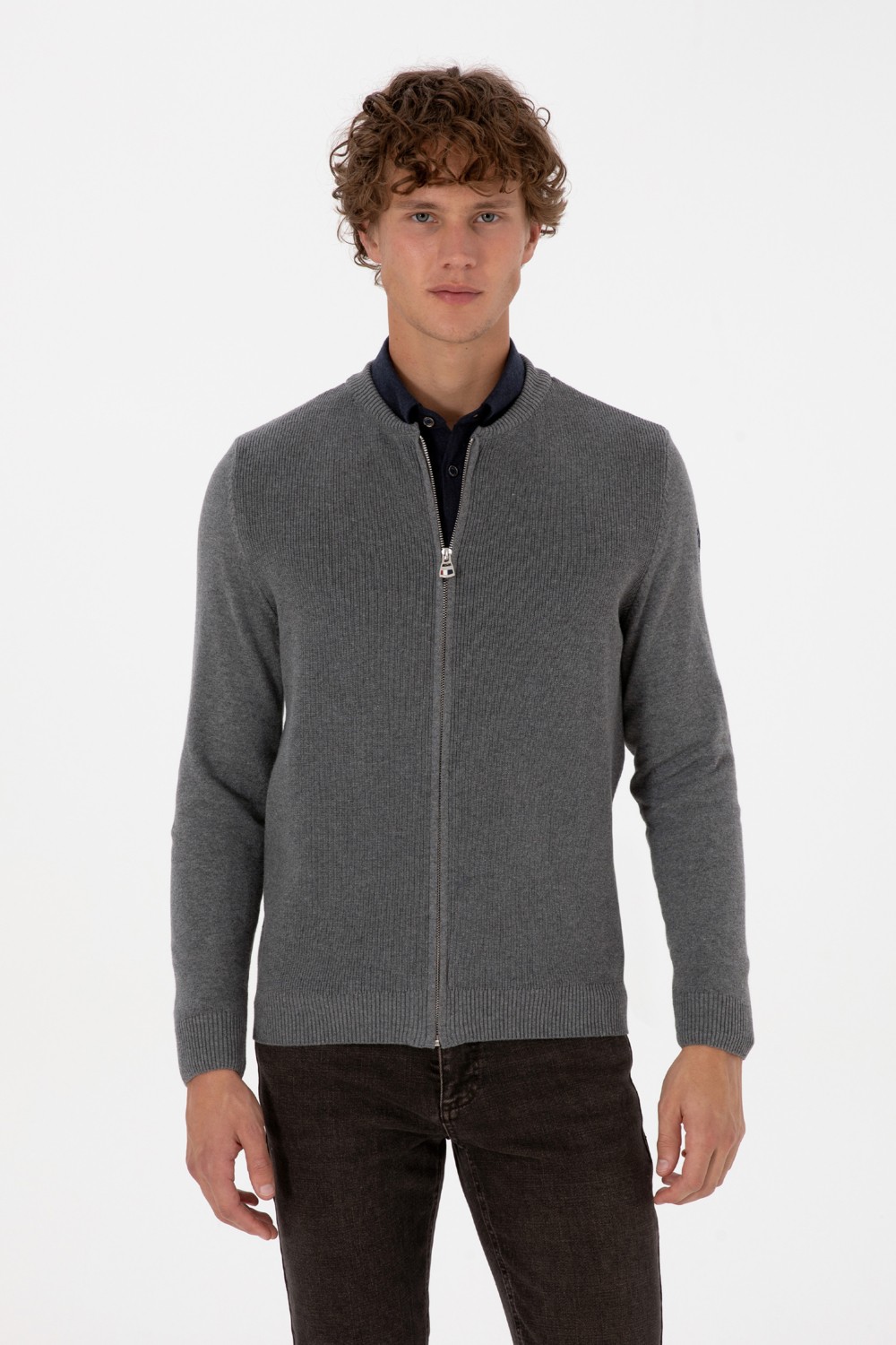 U.S. Polo Assn. Erkek Kahverengi Basic Triko Hırka 50313721-VR029 görsel 8