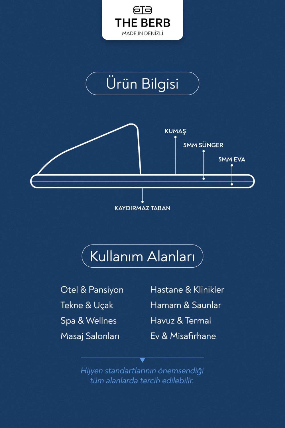 The Berb | 10 Çift | Welsoft Tek Kullanımlık Premium Otel&spa Terliği | Kaydırmaz Tabanlı | Beyaz görsel 5
